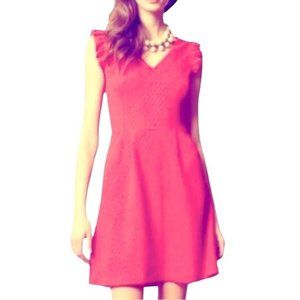 Anthropologie Tabitha Teahouse Magenta Ruffle Textured Knit Dress Size 12